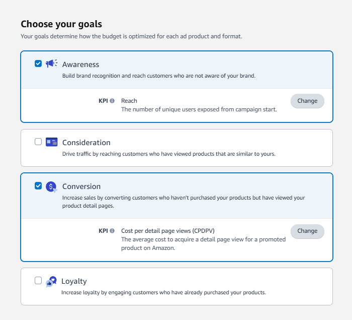 Choose Advertising Goals