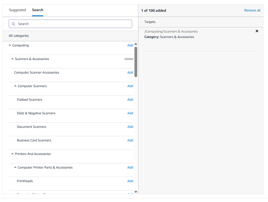 Suggested Categories